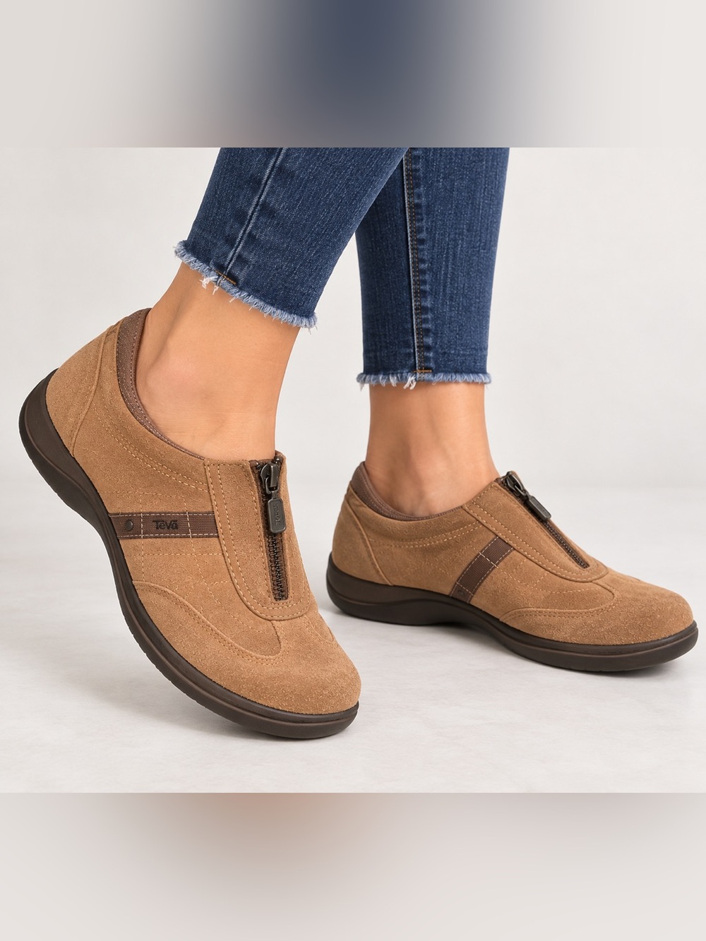 Keds Tan Suede Center Zip Comfort Shoes Women’s Size 10